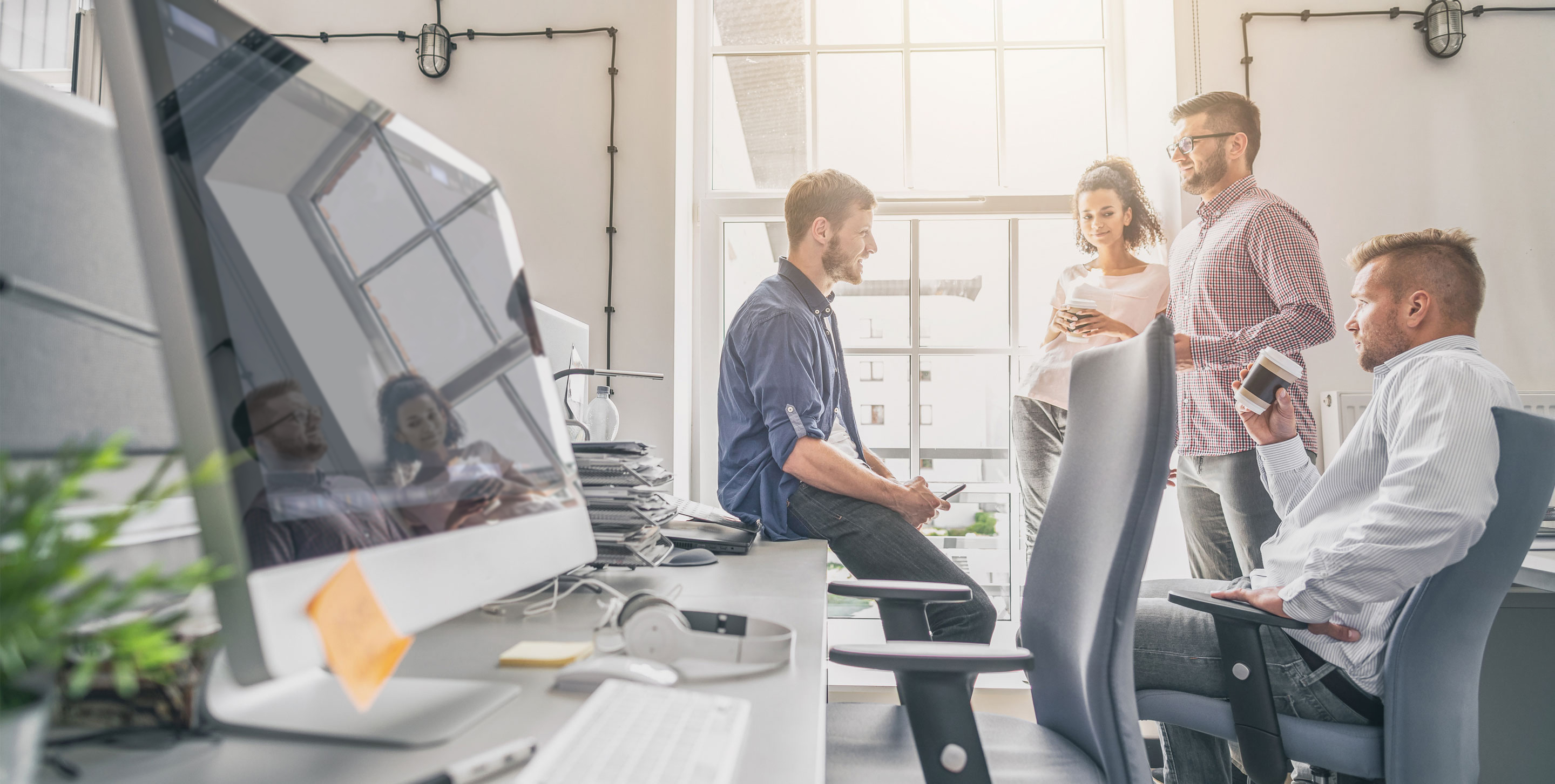 People working in an office