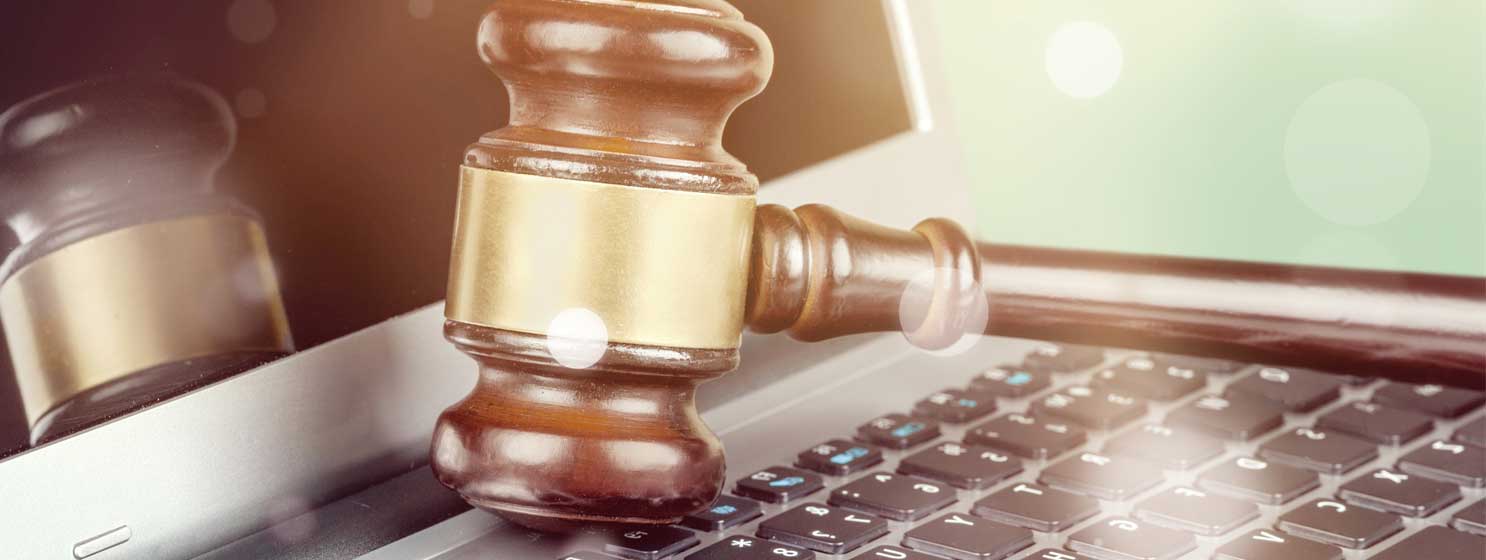 gavel on a laptop