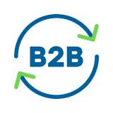 B2B inside rotating arrows