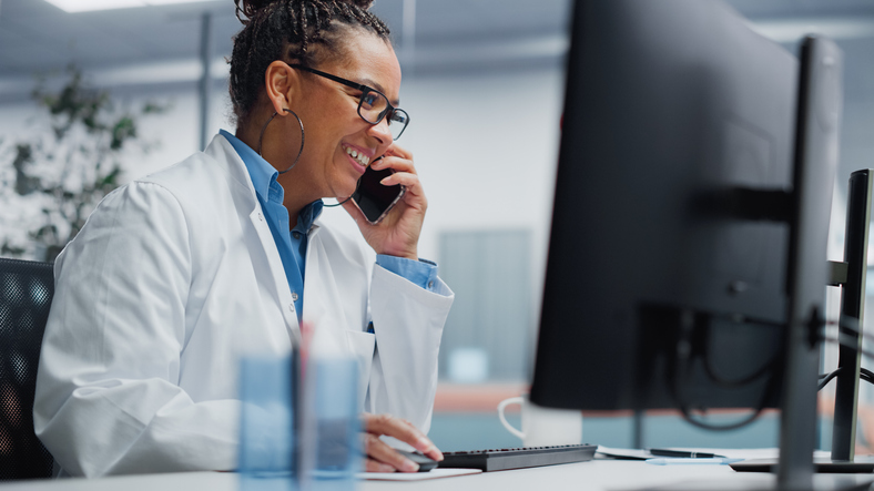 Neurologist making a phone call