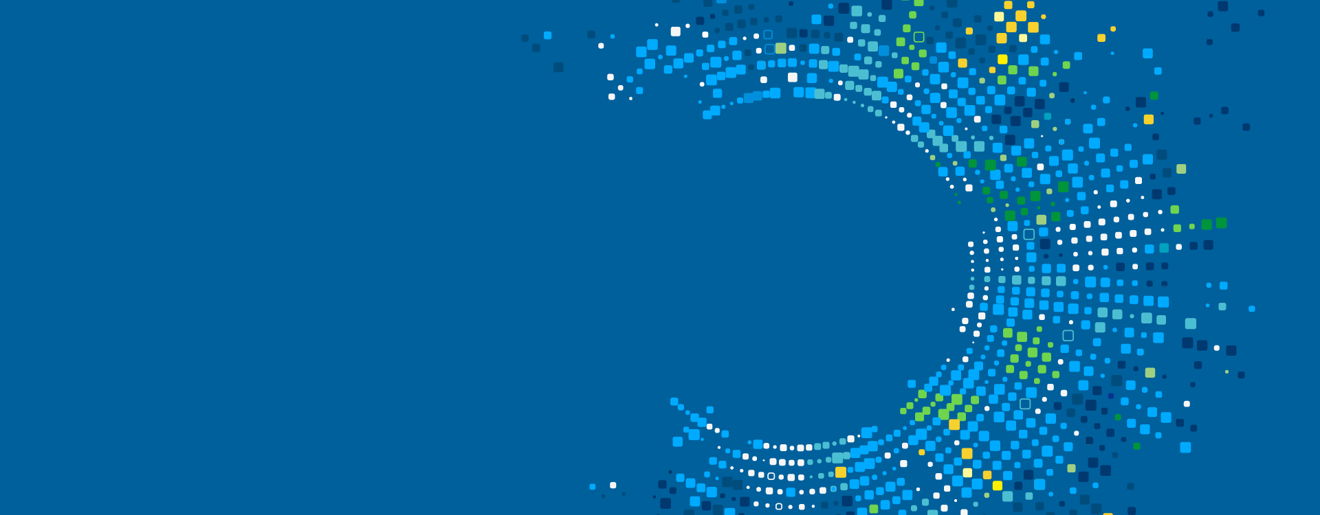 A blue background with a pixelated semicircle that radiates outwards, all in Vertex navy, teal, and lime.