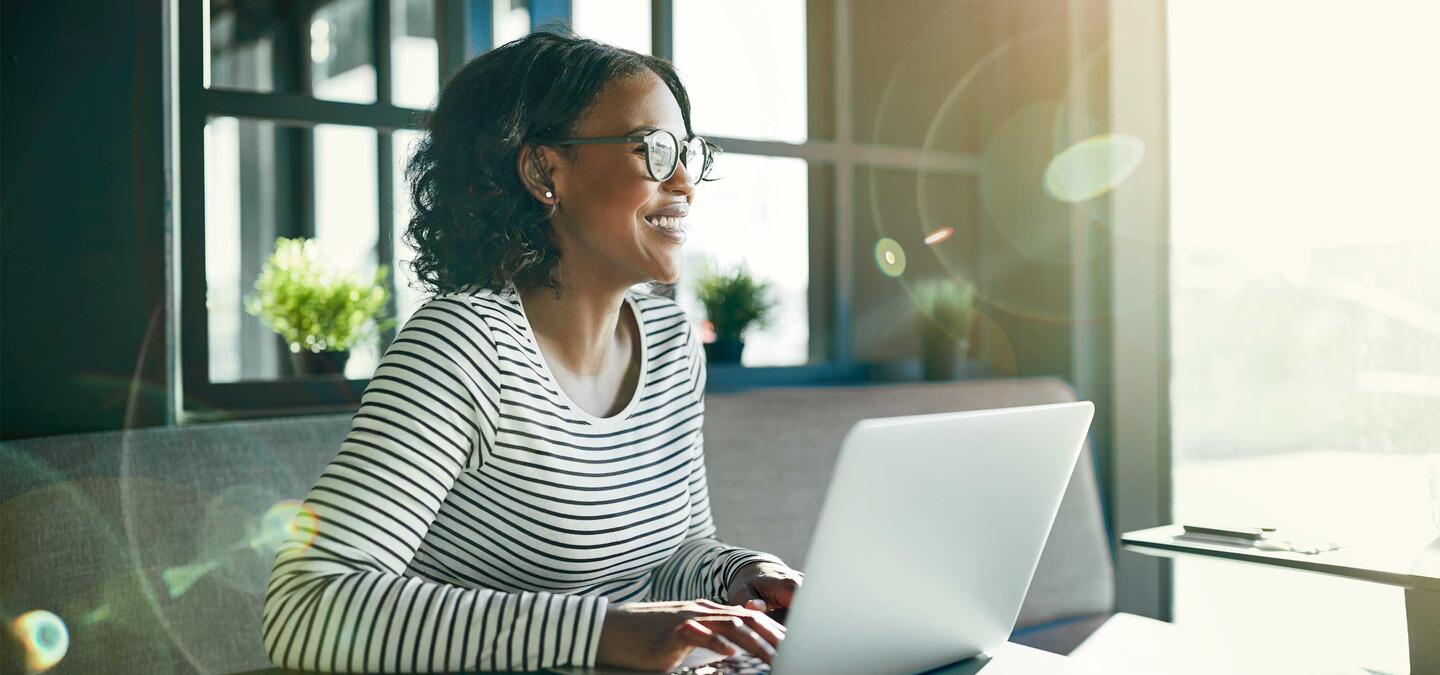Person using technology on a computer