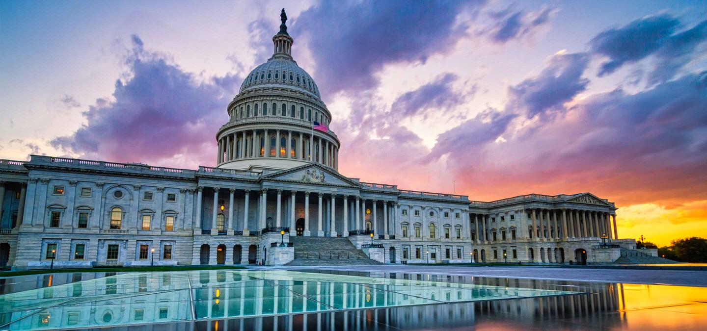 U.S. Capitol at sunset