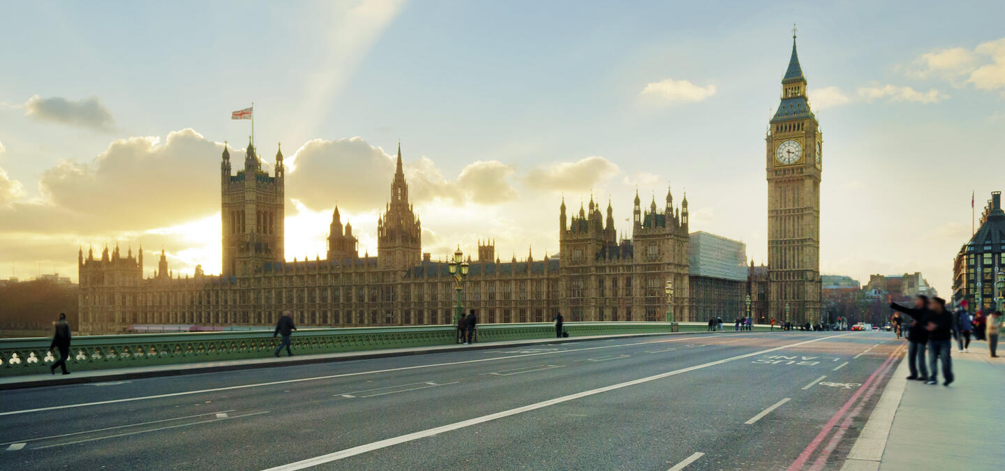 Skyline image of Big Ben and the House of Parliament in London, England.