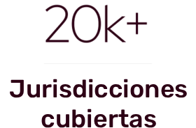 20k+ jurisdicciones cubiertas