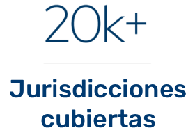 20k+ jurisdicciones cubiertas