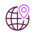Globe with a location marker icon