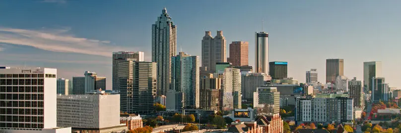 The skyline of Atlanta, GA.