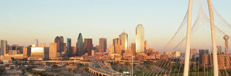 The skyline of Dallas, TX.