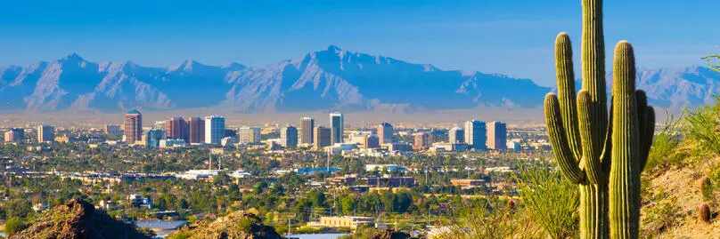 The skyline of Phoenix, AZ.