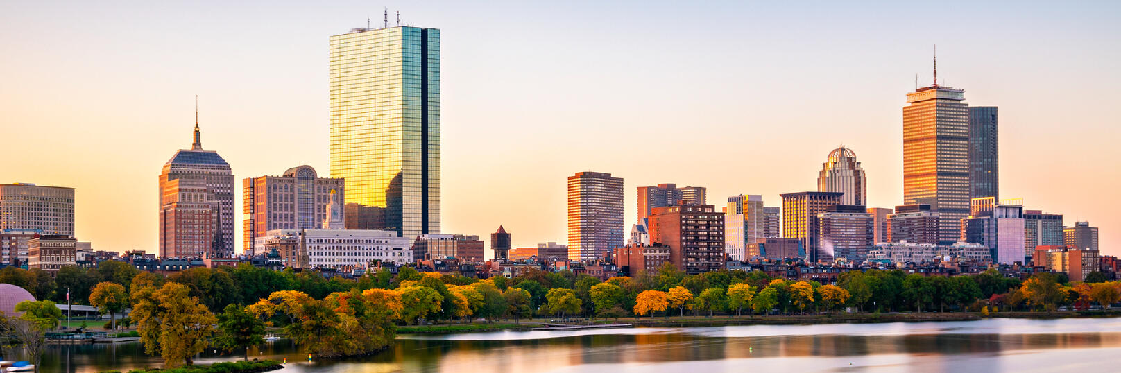 The skyline of Boston, MA.