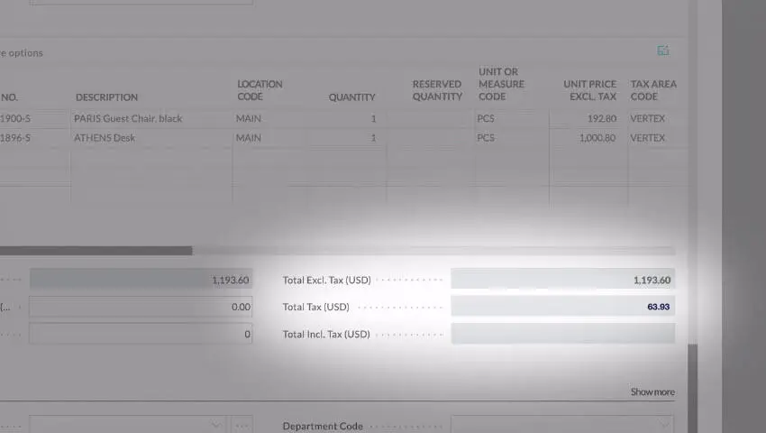 Explore the Vertex integration for Microsoft Dynamics 365 Business Central