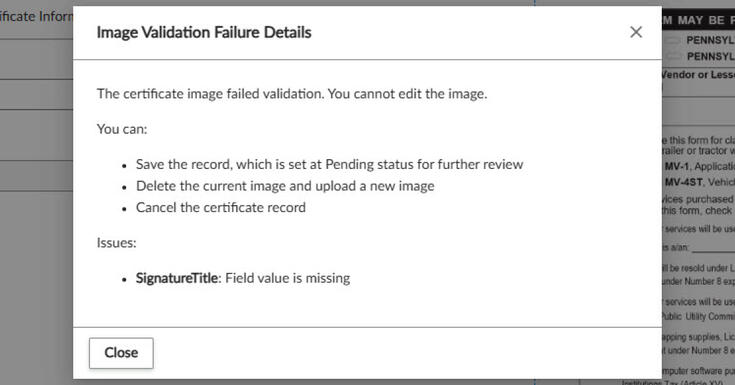 Exemption maintain cert